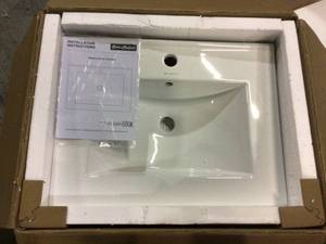 Swiss Madison Glossy White Ceramic Drop-In Rectangular Bathroom Sink with Overflow Drain (18.5-in x 24-in)  SM-VT324 Customer Returns See Pictures