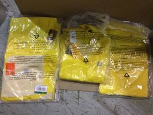 Mens Medium Yellow PolyethylenePolyester Waterproof Rain Storm Coat by Carhartt Customer Returns See Pictures