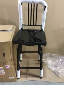 Kipling Black Metal Swivel Bar Stool with Back (17.52 in. W x 45.67 in. H) Customer Returns See Pictures