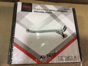4 in. Zinc-Plated Steel Pegboard Hooks for 14 in. Pegboards (50-Piece) by Presa Customer Returns See Pictures