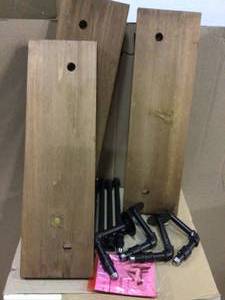 36 in. H x 24 in. W x 7 in. D Wood and Black Metal Pipe Wall-Mount Bookshelf Customer Returns See Pictures