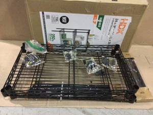 Black 3-Tier Metal Wire Shelving Unit (24 in. W x 30 in. H x 14 in. D) by HDX Customer Returns See Pictures