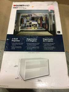 ClosetMaid Shelf Track Elite Three-Shelf Scratch Resistant Organizer - White Customer Returns See Pictures