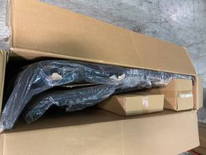 Riverbrook Espresso Brown Padded Sling Aluminum Outdoor Patio Chaise Lounge Chair by Hampton Bay Customer Returns See Pictures