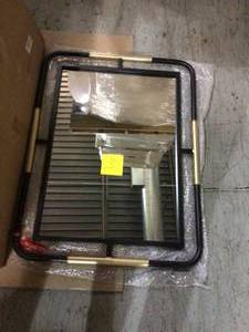 Medium Rectangle Black &amp Gold Modern Accent Mirror (32 in. H x 24 in. W)&nbsp&nbspCustomer Returns See Pictures&nbsp