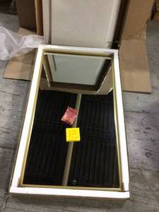 Medium Rectangle Brass Modern Mirror (36 in. H x 20 in. W)&nbsp&nbspCustomer Returns See Pictures&nbsp