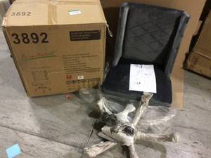 Tronco Gray Velvet Upholstered Task Chair Office Chair Studded Silver Chromed Base&nbsp&nbspCustomer Returns See Pictures&nbsp
