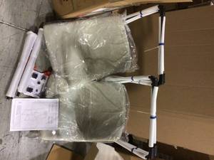 29-38 in. Grey Faux Leather Bar Stools (Set of 2)&nbspCustomer Returns See Pictures&nbsp