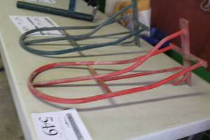lot 549 image: Metal Saddle Holder Wall-Mount Red