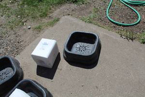 lot 397 image: American Stockman White Salt Block (new)  with Plastic Salt Block Holder