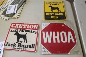 lot 606 image: Lot of (3) Metal, Plastic Signs