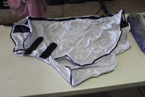 lot 629 image: WeatherBeeta Fly Sheet White with Black Trim  with Detachable Neck Cover