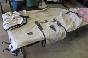 lot 631 image: Riders International Horse Clothing Fly Sheet White with Black Trim 84L  with Hood and Belly Band