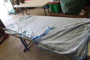 lot 633 image: Amigo Fly Sheet White with Light Blue Trim 75L