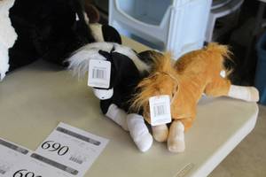 lot 690 image: Lot of (2) Horse Plush Stuffed Animal 12L (with original tags)