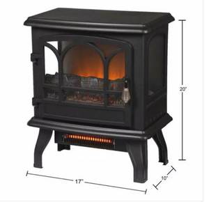 lot 32 image: Kingham 400 Infrared Electric Stove in Black with Electronic Thermostat the retail price is $73.27