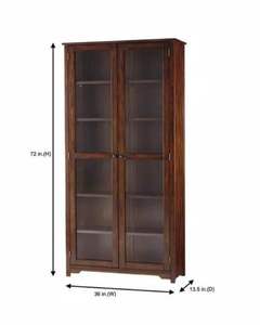 lot 33 image: Oxford Chestnut Glass Door Bookcase the retail price in Home Depot is $661.25