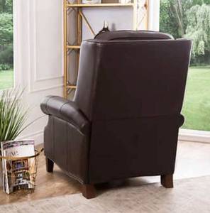 lot 29 image: Ridgewood Top Grain Leather Pushback Recliner the retail price in Costco is $749.99