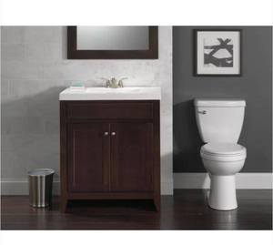lot 44 image: Foundations 2-piece 1.28 GPF Single Flush Elongated Toilet in White