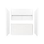 lot 102 image: Bootz Industries Nextile 30 in. x 60 in. x 60 in. 4-Piece Direct-to-Stud Alcove Tub Surround in White, Z041-5000.
