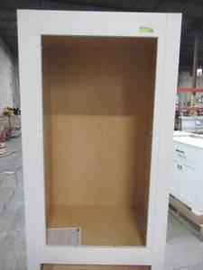 lot 303 image: Hampton Bay Assembled 33 x 84 x 24 in. PantryUtility Double Oven Kitchen Cabinet in Satin White KDV3384-SW