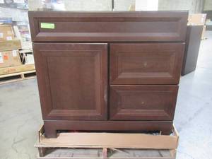 lot 212 image: Home Decorators Collection Sedgewood 36-12 in. W Bath Vanity in Dark Cognac PPLNKDCG36D