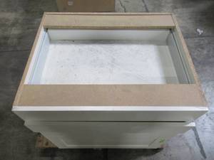 lot 330 image: J Collection Shaker Assembled 30x34.5x24 in. 4-Drawer Base Cabinet with Metal Drawer Boxes in Vanilla White B4D30-WS