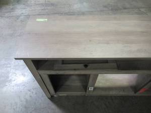 lot 339 image: Walker Edison Furniture Company Modern Farmhouse Tall FireplaceTV Stand in Grey Wash HD8113
