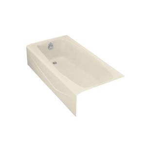 lot 110 image: Kohler Villager 5 ft. Left-Hand Drain Rectangular Alcove Cast Iron Bathtub in White, K-716-0 - Unclaimed.