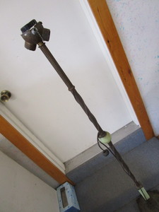 Antique floor lamp with green marbl...