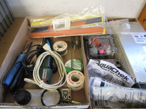 Solder & irons, magnifier NCR, elec...