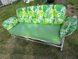 Porch  lawn glider, aluminum frame...