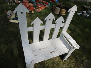 Garden bench, wooden 30Lx15Dx37H...