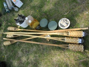 Tiki torches - six bamboo, citronel...
