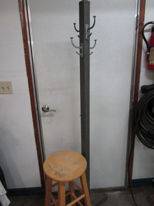 Metal coat tree 72H, wooden stool ...