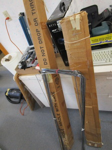 Vintage pants & curtain stretchers,...