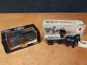 Texaco Horse and Tank Diecast and Maisto 1948 Ford F1 Pickup Truck 125