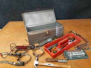 Metal Craftsman Tool box w Tools