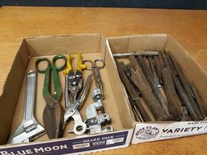 Box of Hand Tools, Chisels and Punches