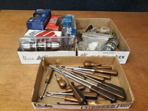 Screwdriver Set and Boxes of Hardware