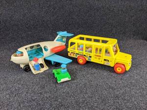 Fisher-Price Airplane, School Bus, and Car