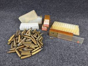 Lot of Brass for Reloading, Containers, and .22 Ammunition