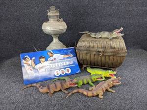Metal Chest, Kerosene Lamp, 2005 MLB Licensed Medallion Collection, and More
