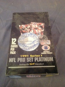 lot 430 image: 1991 Pro Set Platinum Football Series 1 Factory Sealed Wax Box