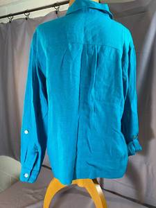 Chicos Womens Linen Button Up Shirt Sz 1