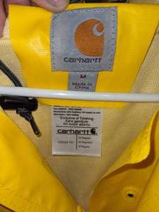 Carhartt Mens Yellow Rain Jacket Sz M
