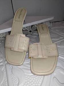 Cole Hahn Beige Low Heel Sandals, 8B