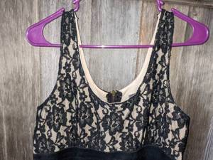 Short & Sassy Satin & Lace Dress Sz L