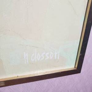 Vintage Eclectic Collage Abstract Art, Signed by Artist Dosson