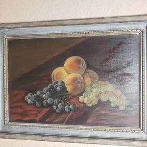 Antique Fruit Still Life Original Oil on Canvas, dated 1905
